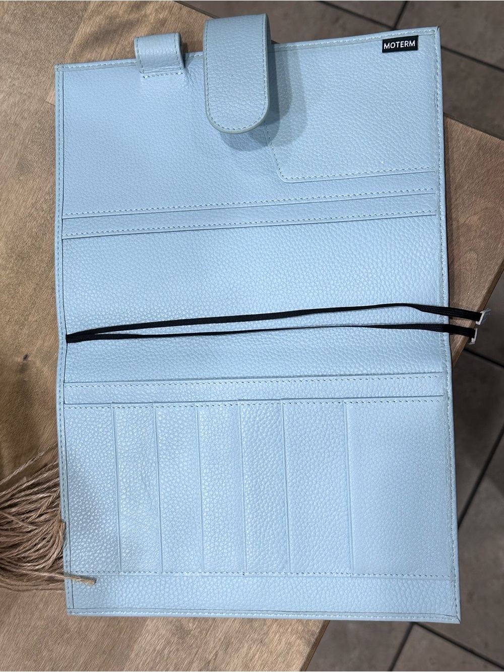 Moterm Light Blue Pebbled Leather Cover for A5 notebook with Snap Closure - Picture 3 of 3